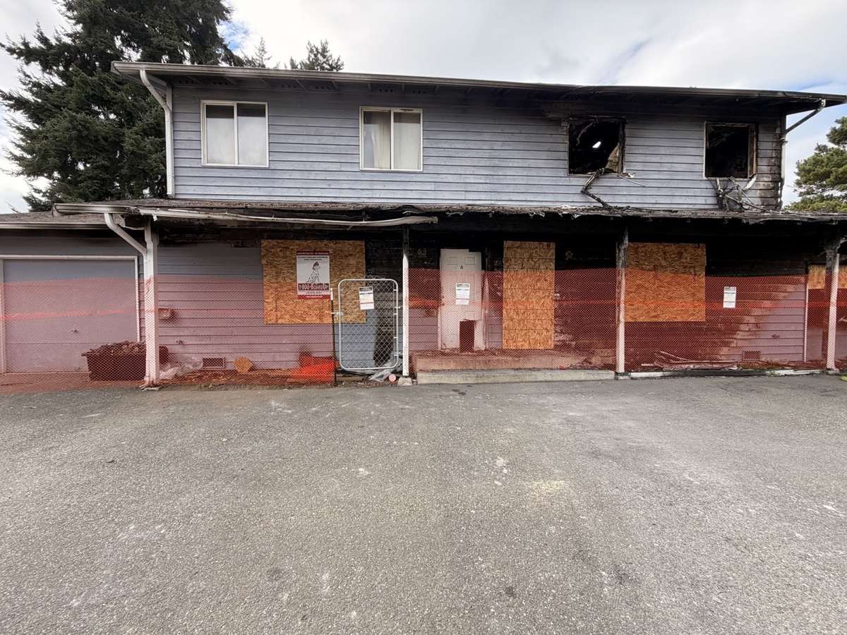 Fire-damaged home secured before reconstruction